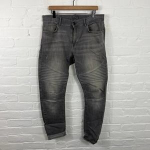 Zara Men's High Rise Denim Skinny Jeans Stretchy Dark Wash Solid Black Size 36